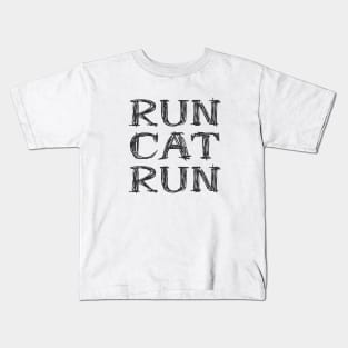 RunCatRun in sketch font dark Kids T-Shirt